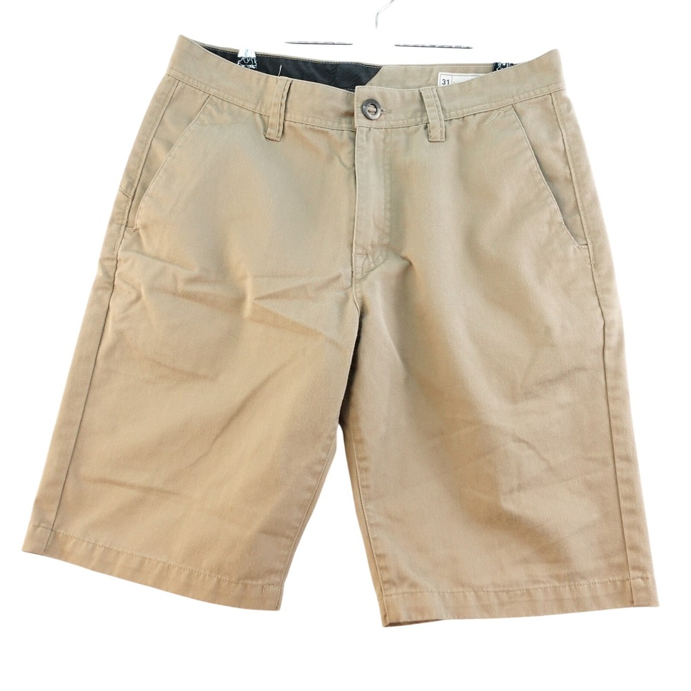 Volcom True To This Men's 31‎ Beige Casual Chino Shorts Skate Flat Front Y2K